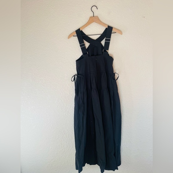 Madewell poplin halter Tiered Black Midi Dress NWT - Picture 5 of 16